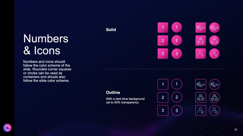 Icons and Numbers Styles Slide<